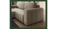 Canapé d’angle convertible DORY beige foncé 250 cm avec coffre de rangement angle droit 