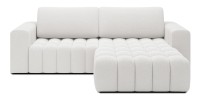 Canapé d’angle convertible DORY blanc 250 cm avec coffre de rangement angle droit 