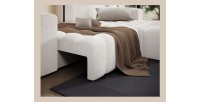 Canapé d’angle convertible DORY blanc 250 cm avec coffre de rangement angle droit 