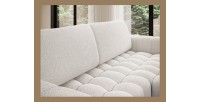 Canapé d’angle convertible DORY blanc 250 cm avec coffre de rangement angle droit 