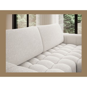 Canapé d’angle convertible DORY blanc 250 cm avec coffre de rangement angle droit 