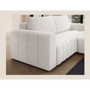 Canapé d’angle convertible DORY blanc 250 cm avec coffre de rangement angle droit 