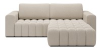 Canapé d’angle convertible DORY crème 250 cm avec coffre de rangement angle droit 
