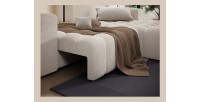 Canapé d’angle convertible DORY crème 250 cm avec coffre de rangement angle droit 