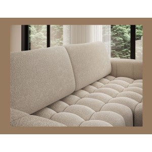 Canapé d’angle convertible DORY crème 250 cm avec coffre de rangement angle droit 