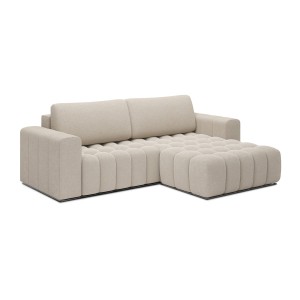 Canapé d’angle convertible DORY crème 250 cm avec coffre de rangement angle droit 