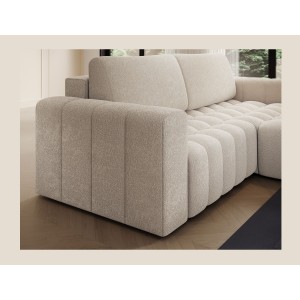 Canapé d’angle convertible DORY crème 250 cm avec coffre de rangement angle droit 