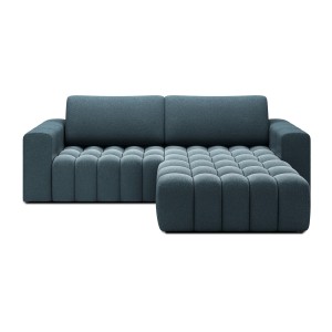 Canapé d’angle convertible DORY bleu nuit 250 cm avec coffre de rangement angle droit 
