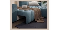 Canapé d’angle convertible DORY bleu nuit 250 cm avec coffre de rangement angle droit 