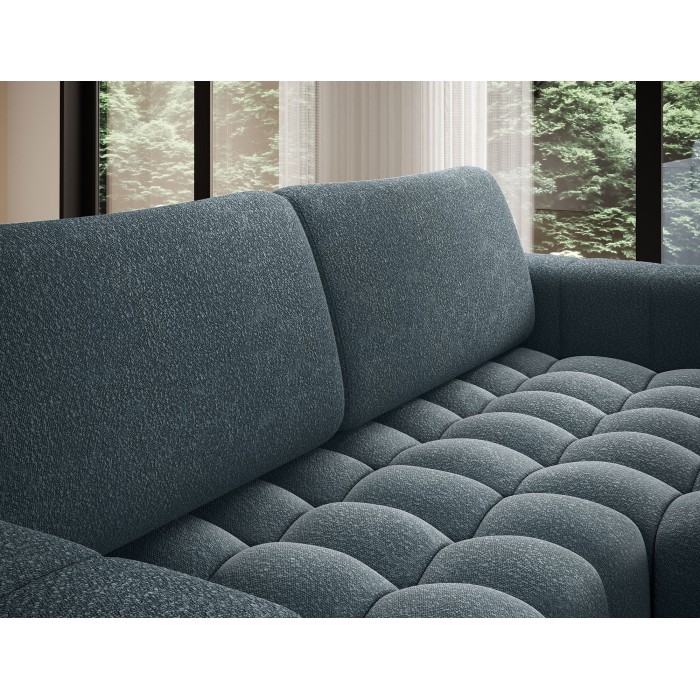 Canapé d’angle convertible DORY bleu nuit 250 cm avec coffre de rangement angle droit 