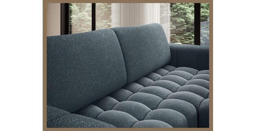 Canapé d’angle convertible DORY bleu nuit 250 cm avec coffre de rangement angle droit 