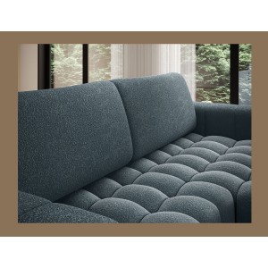 Canapé d’angle convertible DORY bleu nuit 250 cm avec coffre de rangement angle droit 