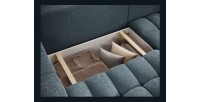 Canapé d’angle convertible DORY bleu nuit 250 cm avec coffre de rangement angle droit 