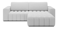 Canapé d’angle convertible DORY blanc 250 cm avec coffre de rangement angle droit 
