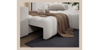 Canapé d’angle convertible DORY blanc 250 cm avec coffre de rangement angle droit 