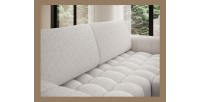 Canapé d’angle convertible DORY blanc 250 cm avec coffre de rangement angle droit 
