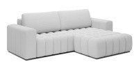 Canapé d’angle convertible DORY blanc 250 cm avec coffre de rangement angle droit 