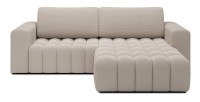 Canapé d’angle convertible DORY beige clair 250 cm avec coffre de rangement angle droit 