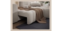 Canapé d’angle convertible DORY beige clair 250 cm avec coffre de rangement angle droit 