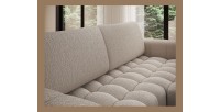 Canapé d’angle convertible DORY beige clair 250 cm avec coffre de rangement angle droit 