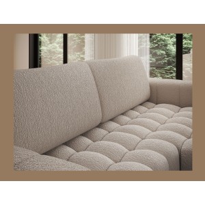 Canapé d’angle convertible DORY beige clair 250 cm avec coffre de rangement angle droit 