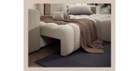 Canapé d’angle convertible DORY beige foncé 250 cm avec coffre de rangement angle droit 
