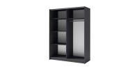 Armoire GOZU 151cm gris graphite ouverte