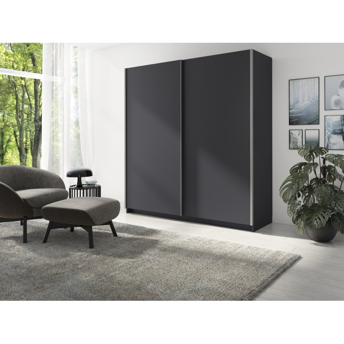 Armoire GOZU 151cm gris graphite vue dans un décor 3D