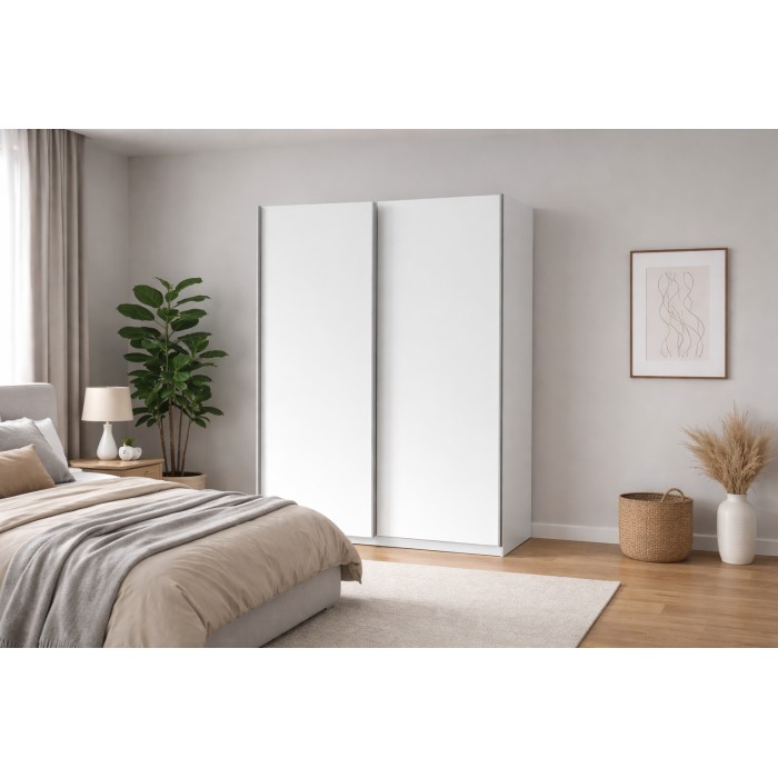 Armoire GOZU blanche 151cm mise en situation