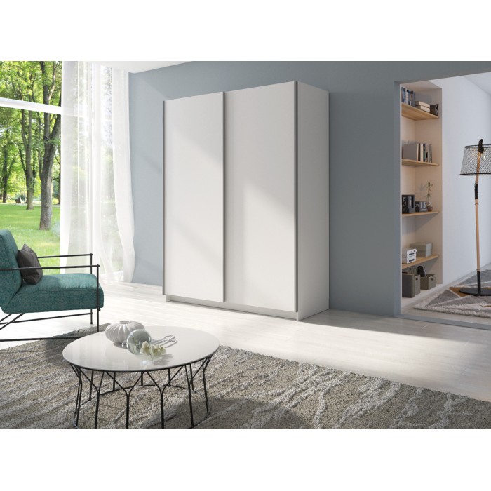 Armoire GOZU blanche 151cm dans un décor 3D