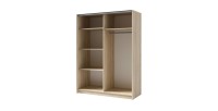 Armoire GOZU 181cm aspect bois clair ouverte