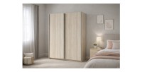 Armoire GOZU 181cm aspect bois clair mise en situation