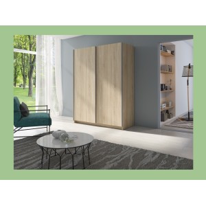 Armoire GOZU 181cm aspect bois clair dans un décor 3D