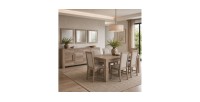 Buffet 4 portes FARRA avec 3 miroirs carrés – Chêne dab sonoma – 216 x 85 x 47 cm