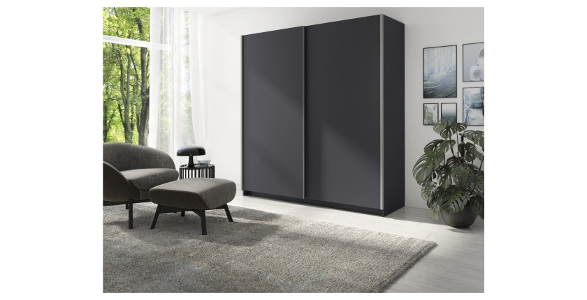 Armoire GOZU 181cm gris graphite dans un décor 3D
