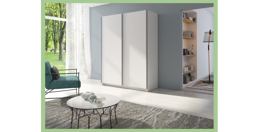 Armoire GOZU 181cm blanche dans un décor 3D