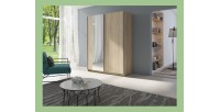 Armoire GOZU 151cm aspect bois clair mise en situation