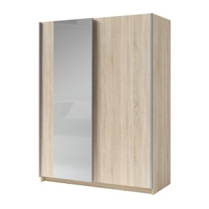 Armoire GOZU avec miroirs aspect chêne clair 181cm