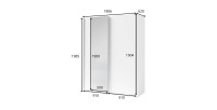 Armoire GOZU avec miroir 181cm gris graphite dimensions