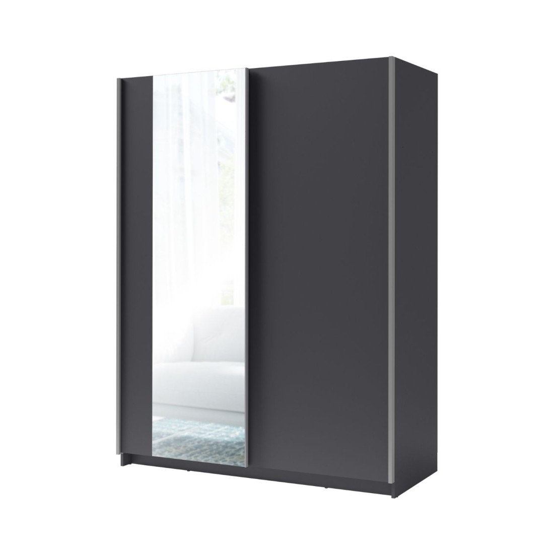Armoire GOZU avec miroir 181cm gris graphite