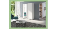 Armoire GOZU avec miroir 181cm blanc mise en situation