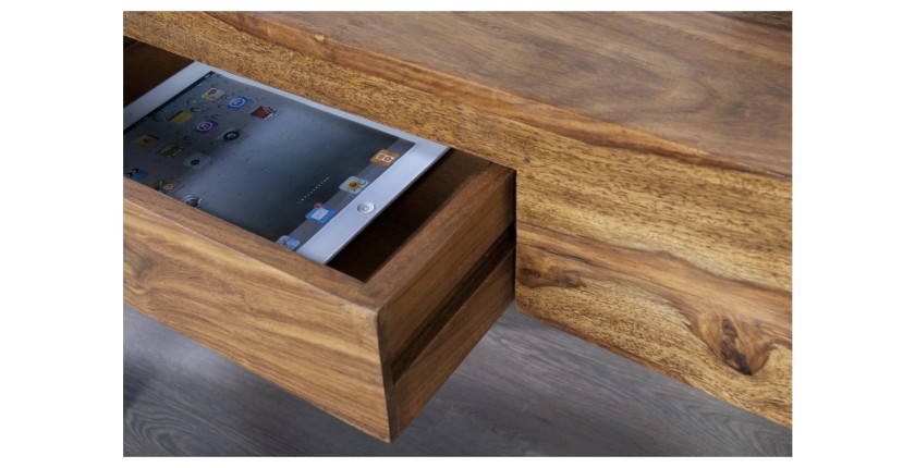 Zoom sur le tiroir ouvert du bureau ORBO 100cm