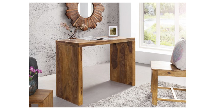 Bureau ORBO 100cm en bois de sheesham mis en situation
