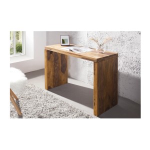 Bureau ORBO 100cm en bois de sheesham vu de côté