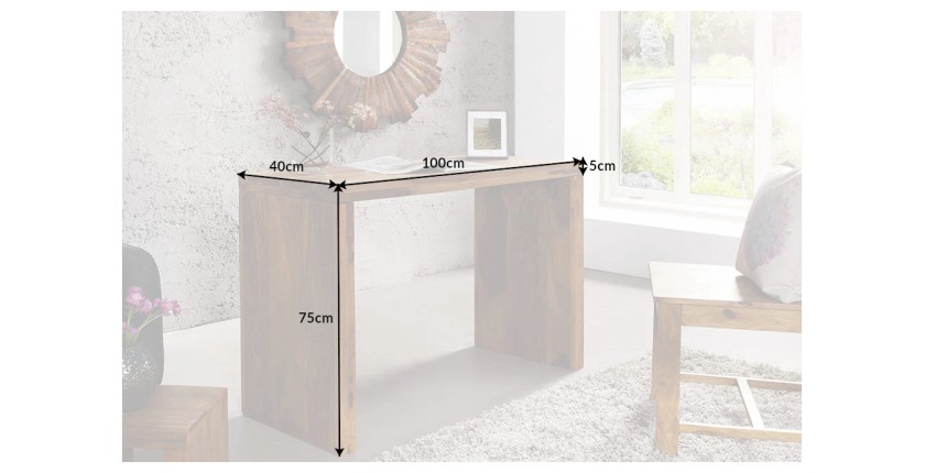 Bureau ORBO 100cm en bois de sheesham dimensions