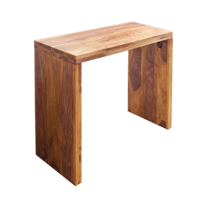 Schreibtisch ORBO 100 cm aus massivem lackiertem Sheeshamholz – Klares Design in natürlichem Braun