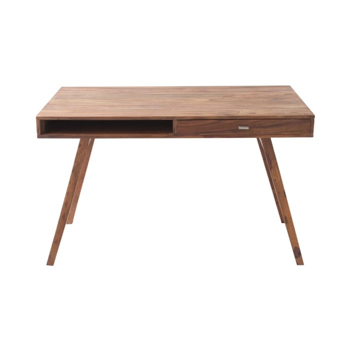 Büro Schreibtisch SCANOVA 117 cm aus massivem lackiertem Sheeshamholz mit Schublade und Fach – Skandinavischer Stil