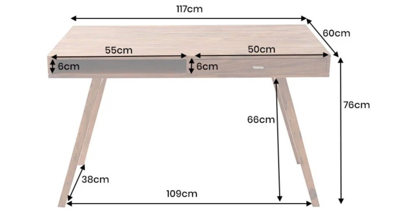 Bureau SCANOVA 120cm dimensions