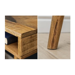 Zoom sur les détails du bureau SCANOVA 120cm en bois de manguier