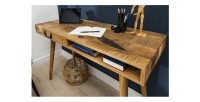 Bureau SCANOVA 120cm en bois de manguier vu de haut